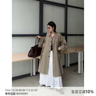 MUCCHIC Row风翻领A衣大摆风衣