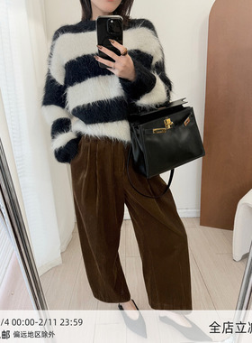 【12/29 20:00】MUCCHIC/复古灯芯绒连腰九分阔腿裤奶奶裤