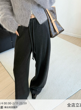 【12/9 20:00】MUCCHIC/牦牛绒德绒保暖系带直筒阔腿裤休闲裤