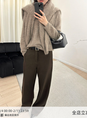 【10/31 20:00】MUCCHIC/羊毛直筒香蕉裤