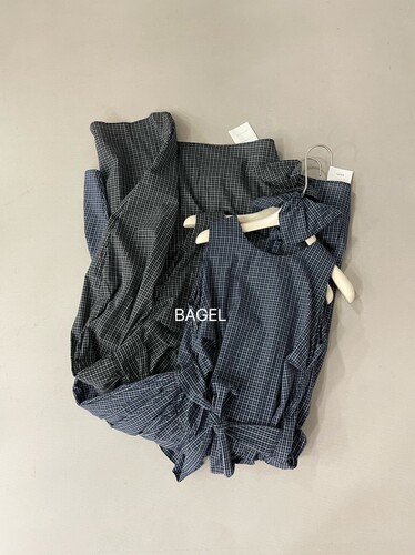 BAGEL女装2025秋季新款时尚百搭休闲宽松显瘦格子长款连衣裙女D50