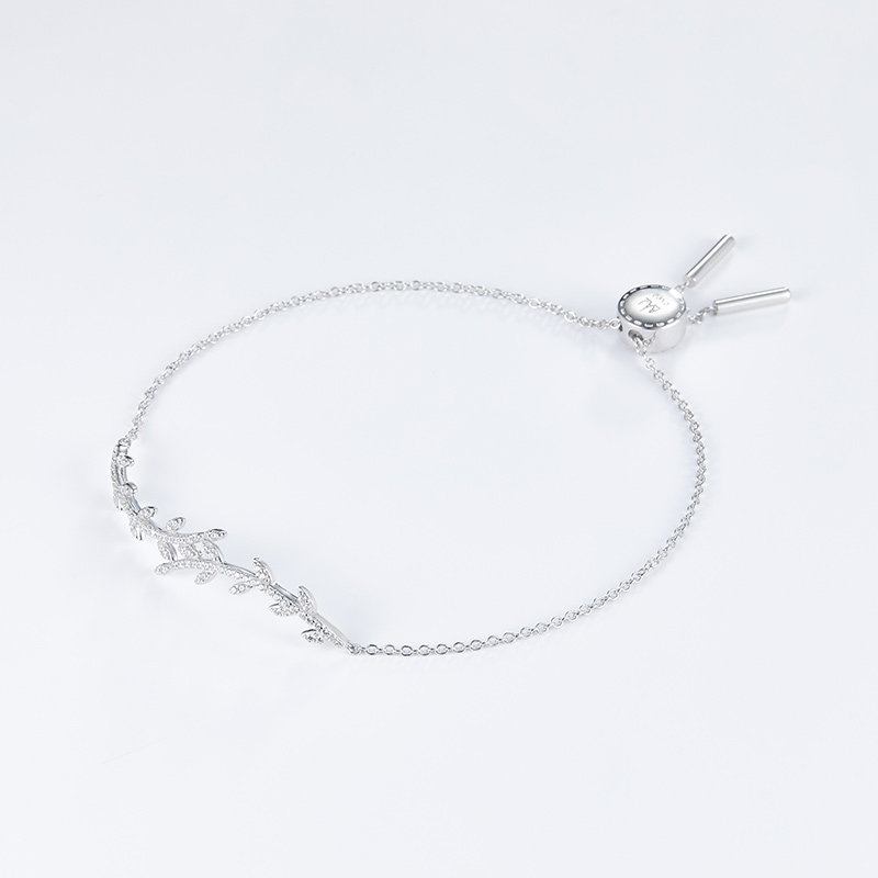 laa paris古典橄榄枝银手链树枝首饰s925小众送闺蜜女友