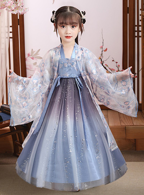 汉服女童春夏款儿童唐装古风超仙中国风连衣裙2025古装秋公主女孩