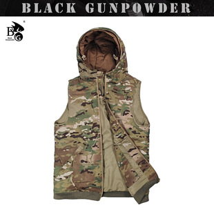 BlackGunpowder/BG迷彩羽绒棉秋冬耐磨保暖马甲无袖战术机能背心