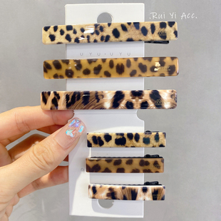 韩国东大门同款光板豹纹鸭嘴夹简约刘海夹边夹发夹发卡发饰头饰