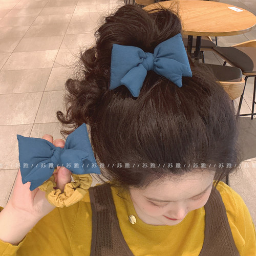 少女心海绵蝴蝶结扎头发圈不伤发