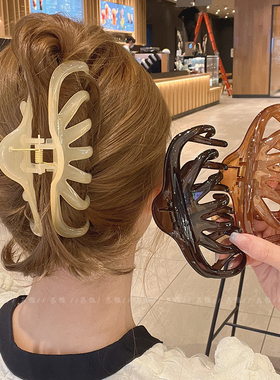 发量多抓夹女大号发夹法式复古发抓后脑勺盘发鲨鱼夹网红2025新款
