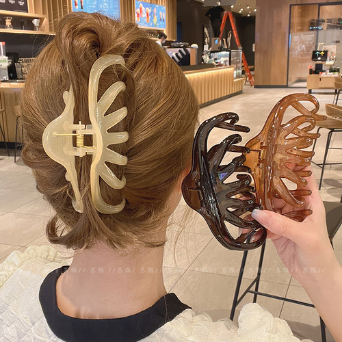 抓夹法式发量多鲨鱼夹后脑勺大号