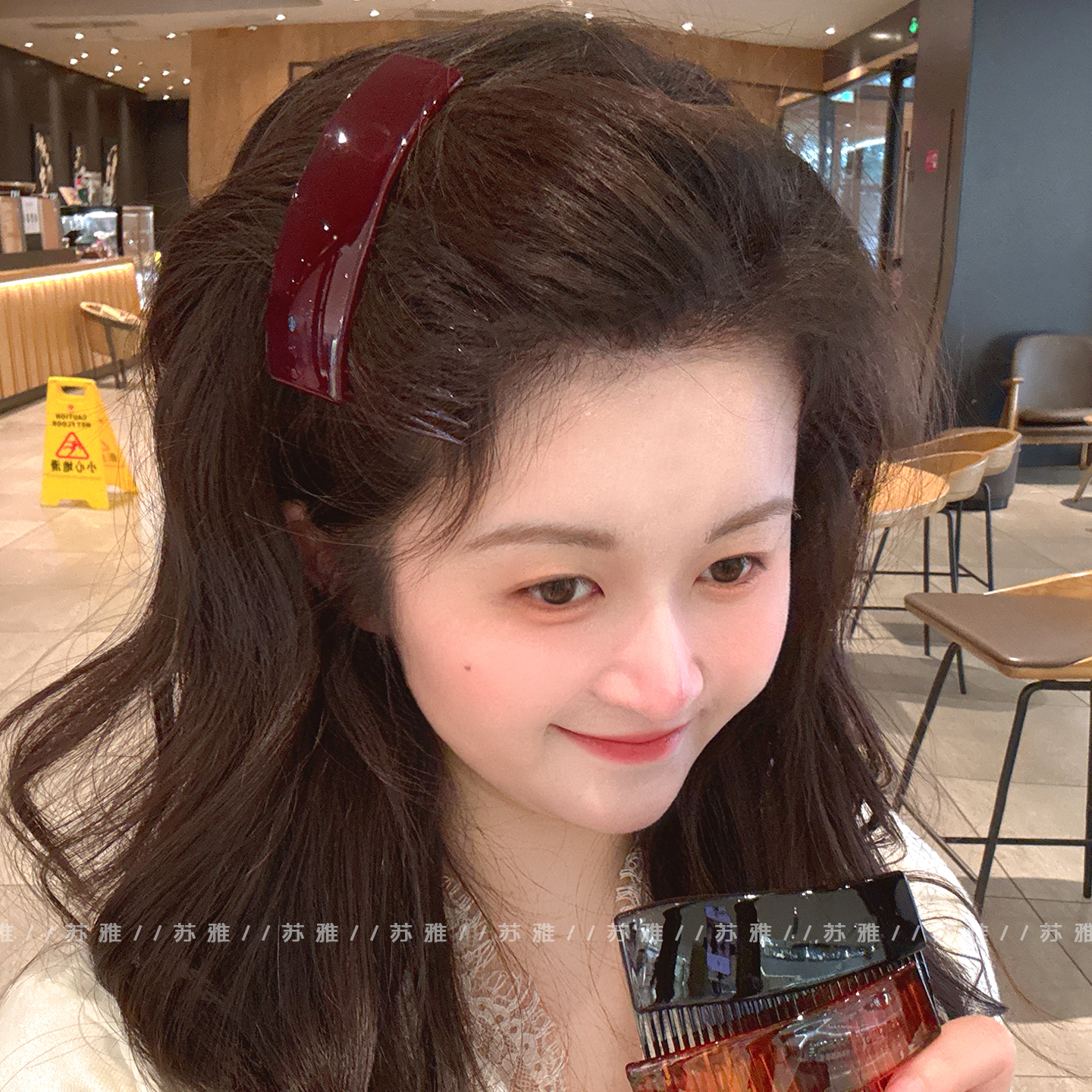 高级感密齿发梳侧边碎发整理插梳