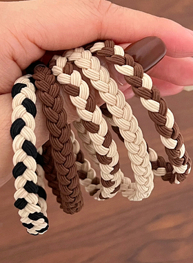 10条装头绳女麻花编织发圈网红新款高弹力耐用橡皮筋扎头发绳头饰