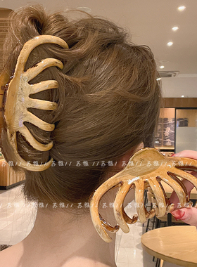 高级感特大号抓夹发量多鲨鱼夹发夹女2025新款后脑勺头发夹子头饰
