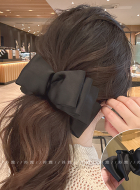 抓夹女高级感2025新款黑色蝴蝶结马尾夹后脑勺半扎发夹显发量头饰