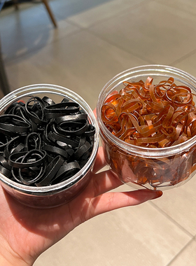 小皮筋女扎头发加粗加厚发圈一次性高弹力耐用黑色胶圈头绳大人