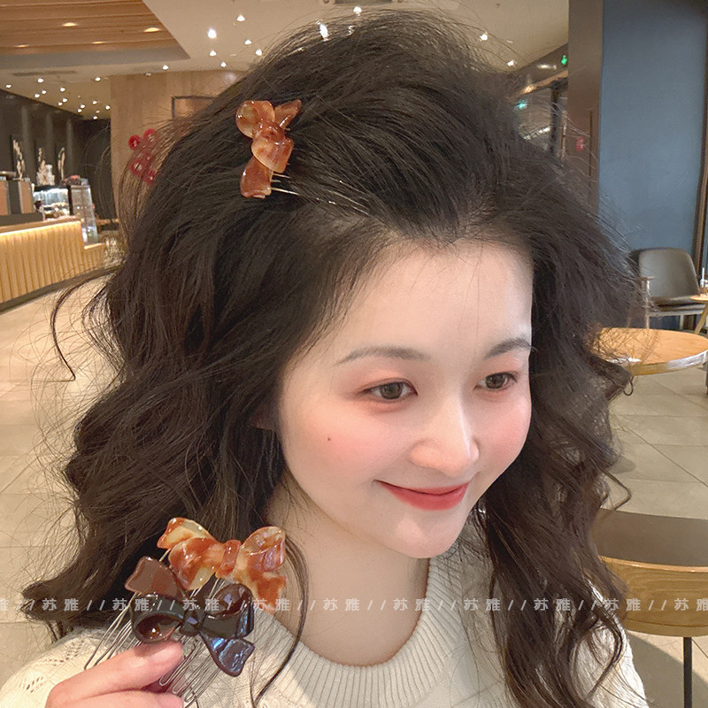 气质醋酸蝴蝶结插发梳整理碎发