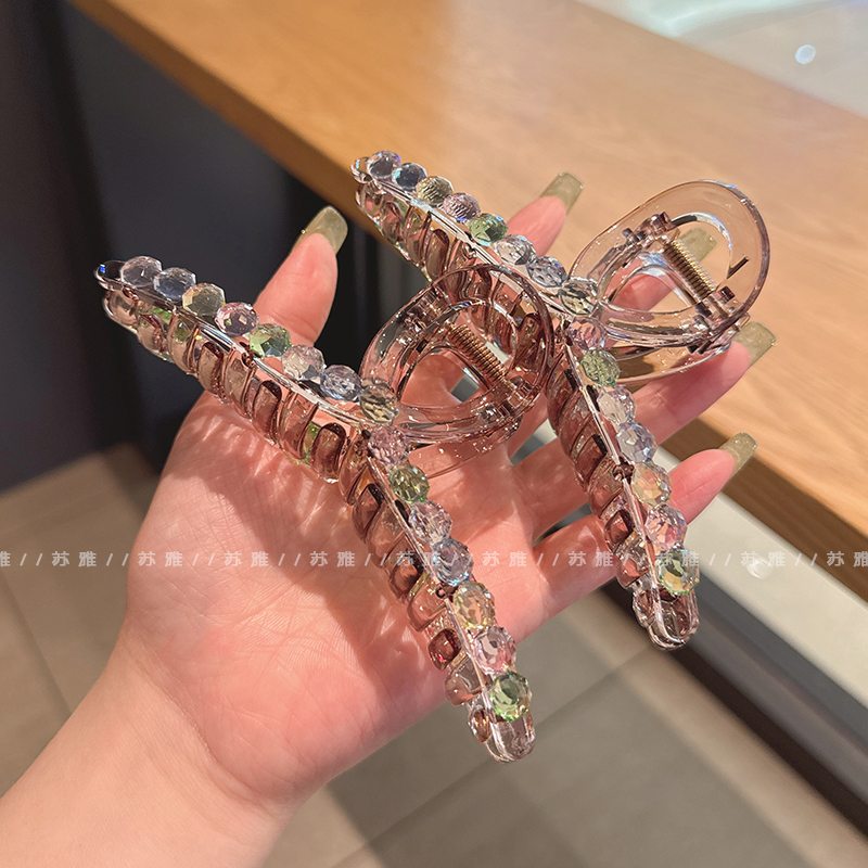 少女心单排彩钻发量多盘发鲨鱼夹