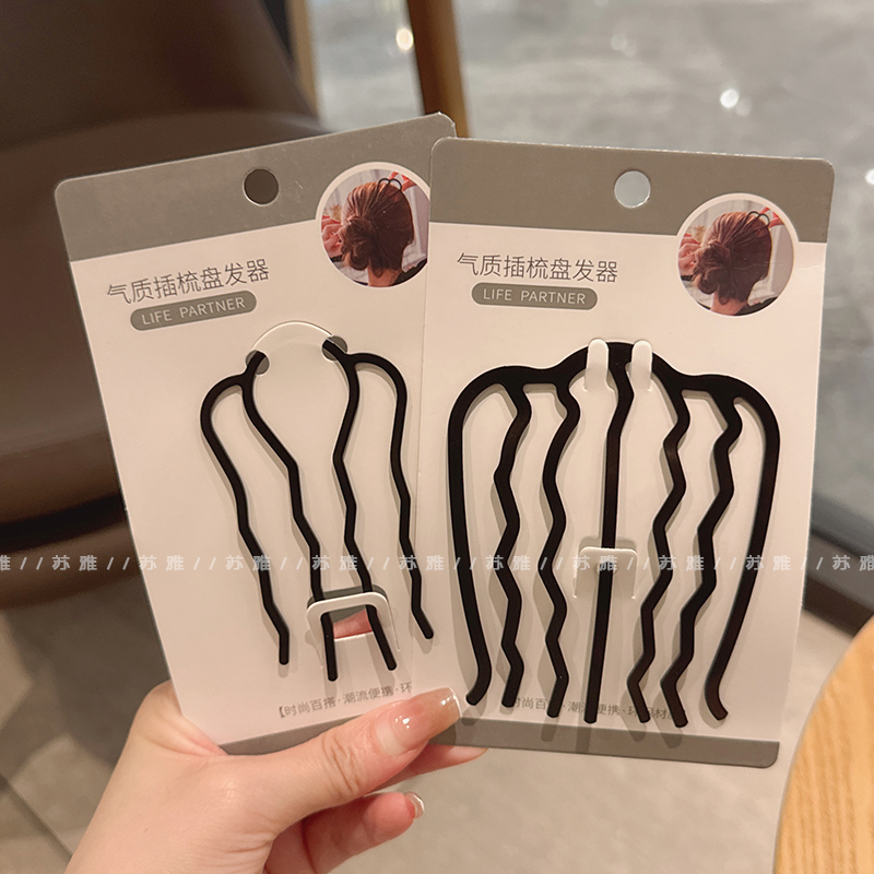 高级感气质插梳后脑勺盘发神器