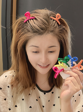 3个彩色小抓夹发夹女后脑勺鲨鱼夹碎发刘海夹发抓儿童夹子头饰