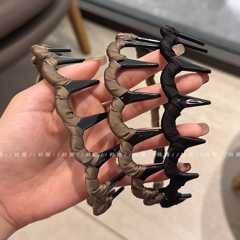 高级感时尚布艺缠绕带齿防滑发箍