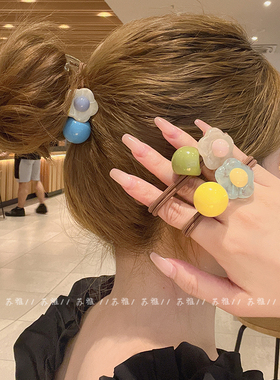 可爱花朵发绳女发圈高弹力耐用扎马尾橡皮筋扎头发头绳发饰不伤发