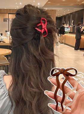 蝴蝶结醋酸U型发簪女2025新款可爱少女心丸子头盘发簪子发钗头饰