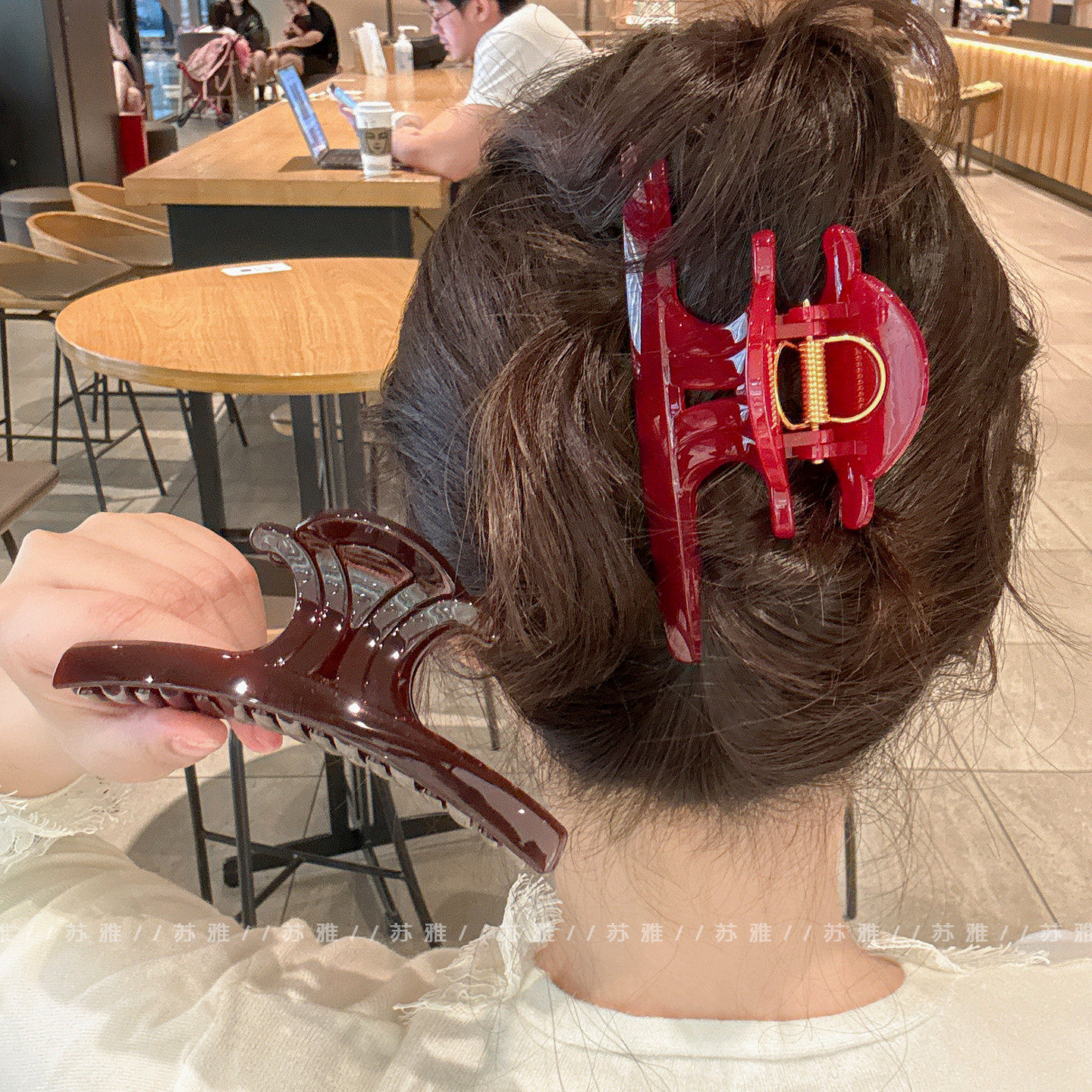 高级感气质发量多盘发鲨鱼夹抓夹