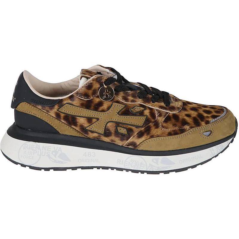 Premiata女士跑步鞋轻便舒适缓震支撑耐磨防滑透气设计豹纹图案