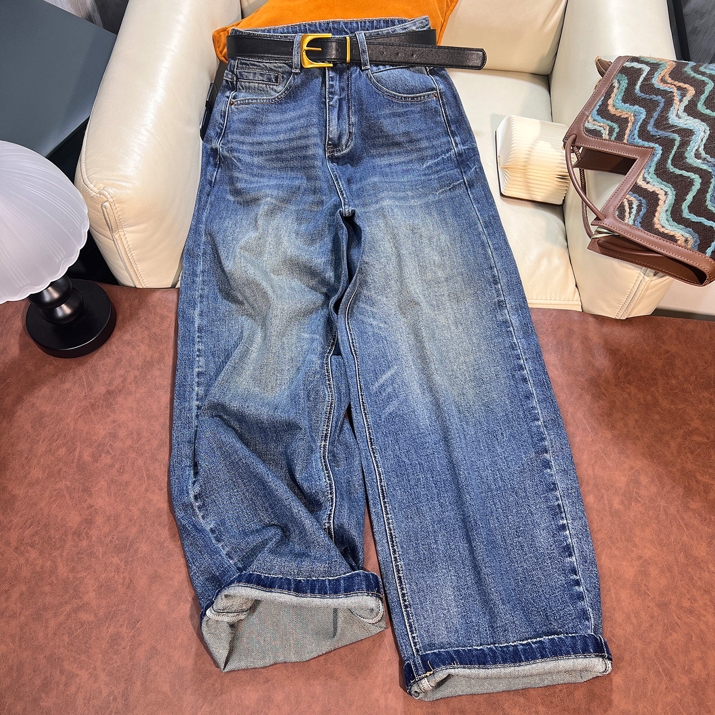 高腰无弹弯刀牛仔裤女春季2026新款韩版宽松遮肉显瘦拖地阔腿裤潮,女装/女士精品,牛仔裤,淘宝优惠券,粉丝福利购,淘宝优惠卷