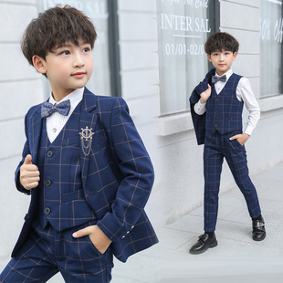 小花童男孩钢琴演出主持人周岁礼服帅气外套男童西服 儿童西装 套装