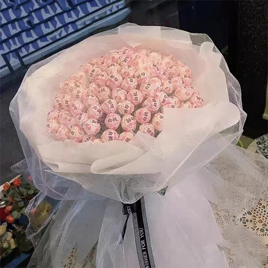 网红马卡龙棒棒糖花束手捧零食套装包装纸diy520自制材料包情人节