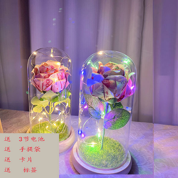 钱折的玫瑰花有钱花材料包