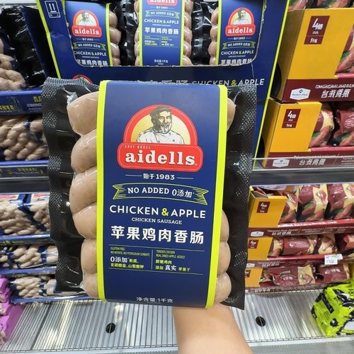 会员超市aidells苹果鸡肉香肠1kg