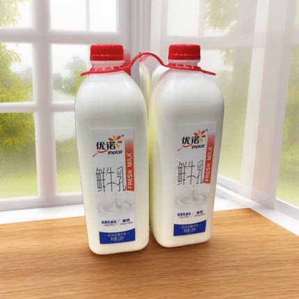 山姆代购 优诺鲜牛乳1.892L/瓶巴氏杀菌乳全脂纯牛奶3.8g蛋白质