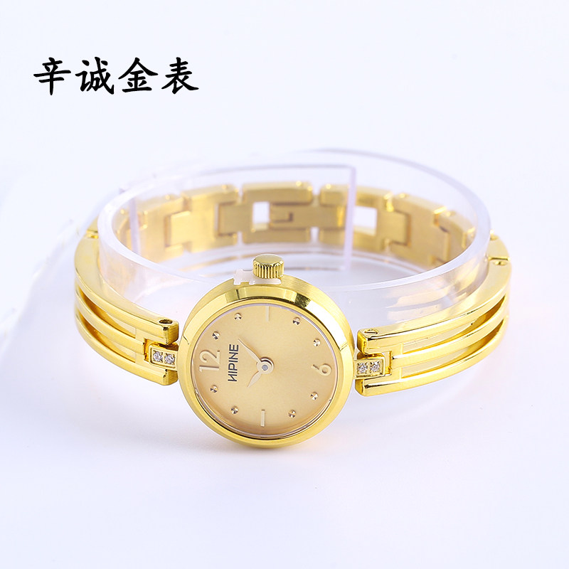 西普尼金表纯金女士 黄金手表石英表999足金首饰戴腕表轻奢个性