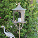 岛拉户外小鸟喂鸟器喂水盘 庭院装 饰鸟笼摆件铁艺可做烛台接水盘