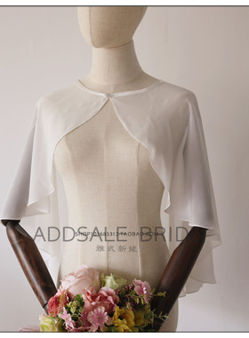 新娘旅拍防晒小披肩夏季连衣裙搭配开衫小外套薄款晚礼服披肩黑色