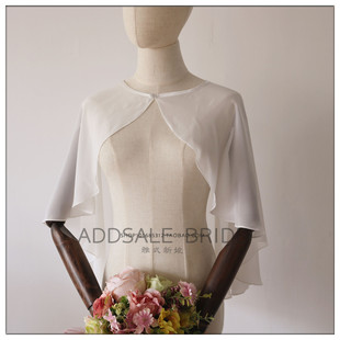 新娘旅拍防晒小披肩夏季连衣裙搭配开衫小外套薄款晚礼服披肩黑色