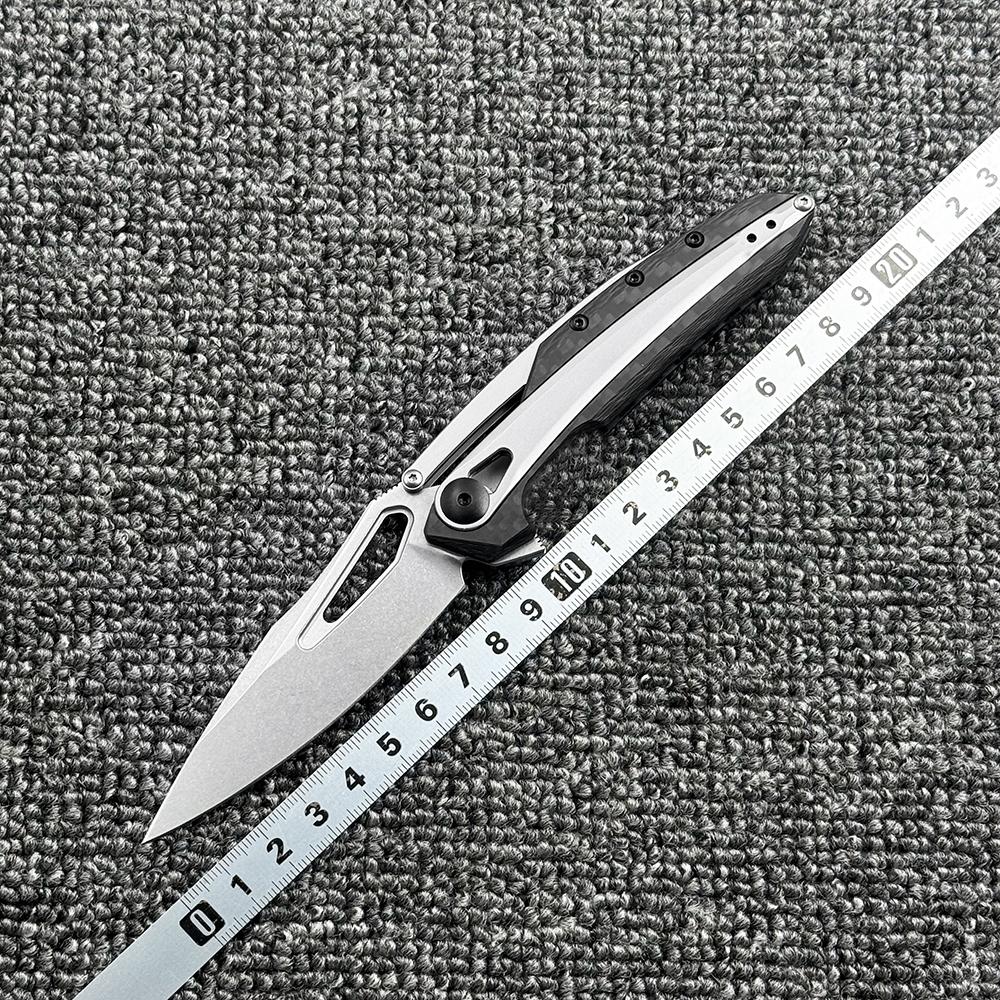 零误差 ZT 0990碳纤维柄轴承折刀户外野营狩猎战术防身EDC工具刀