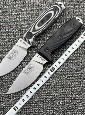 ESEE-3Rowen小直刀高硬度厨房家用户外露营多功能便携式工具刀