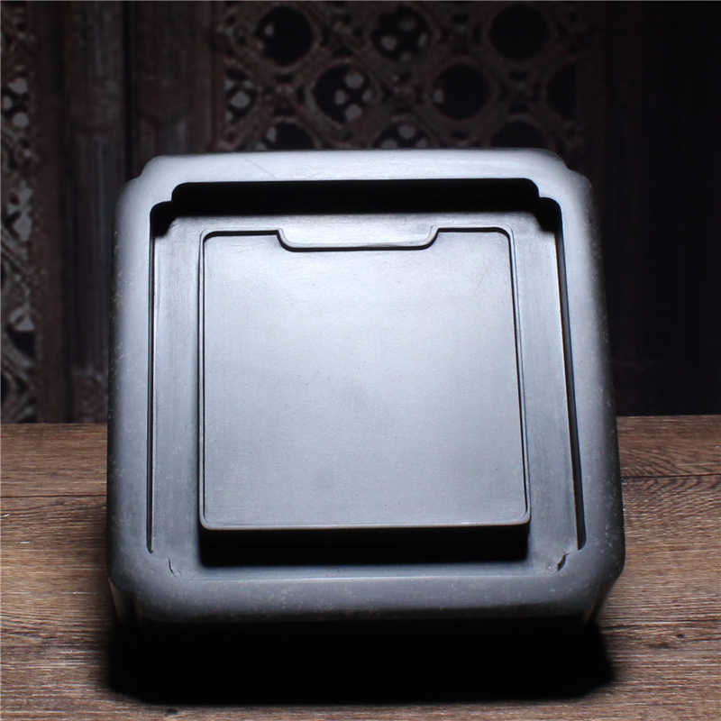 歙砚鱼子金花四水归田老坑天然