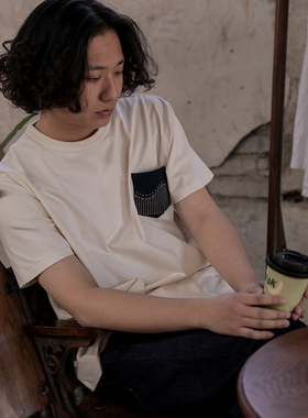 特价！SBC 新款古布口袋手工缝线长绒棉短袖T恤  特价不支持退换