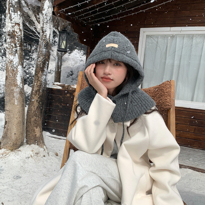 巴拉克拉法帽女冬季帽子围巾一体
