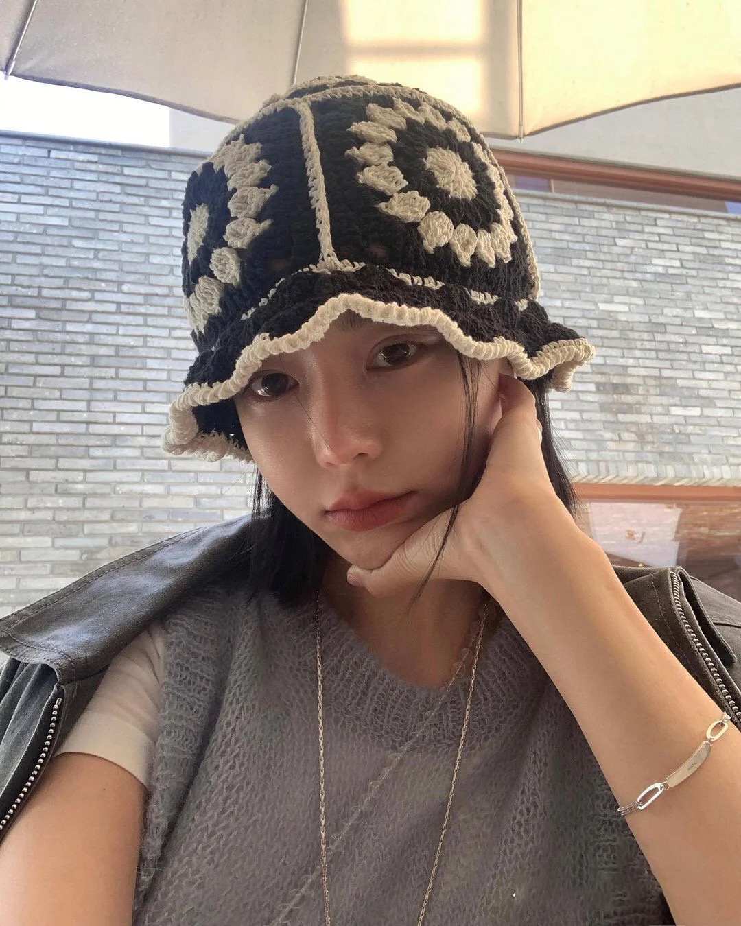 deep sea深海  ins博主同款手工钩针编织花毛线针织渔夫帽水桶帽