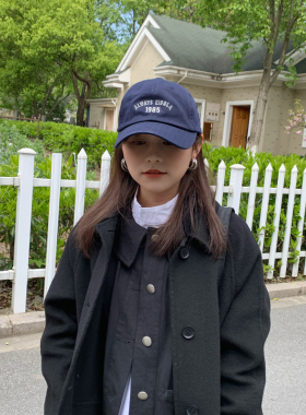 Deep sea春夏棒球帽子女韩版潮显脸小字母鸭舌帽软顶弯檐棒球帽男