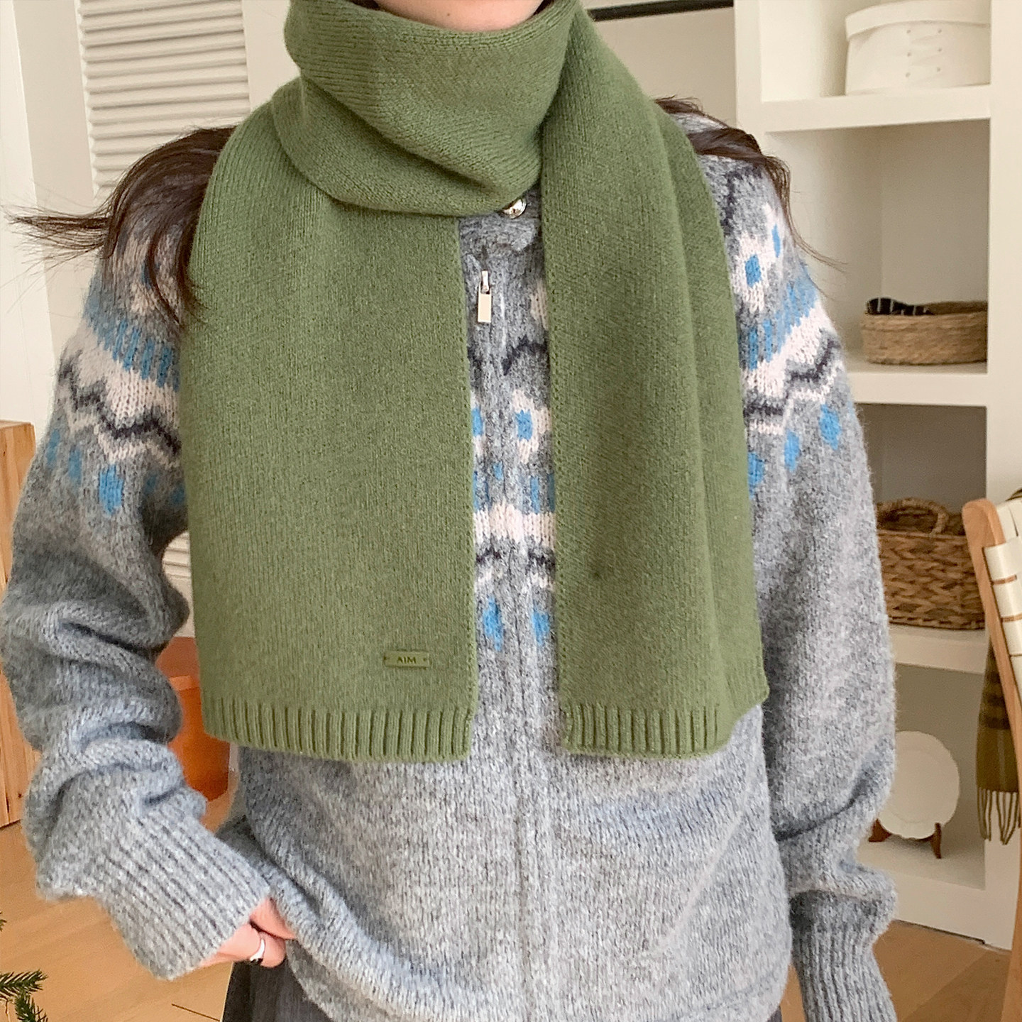 高级感100纯羊毛韩版绿色针织围巾男女通用冬季加厚保暖软糯围脖,服饰配件/皮带/帽子/围巾,围巾/丝巾/披肩,淘宝优惠券,粉丝福利购,淘宝优惠卷