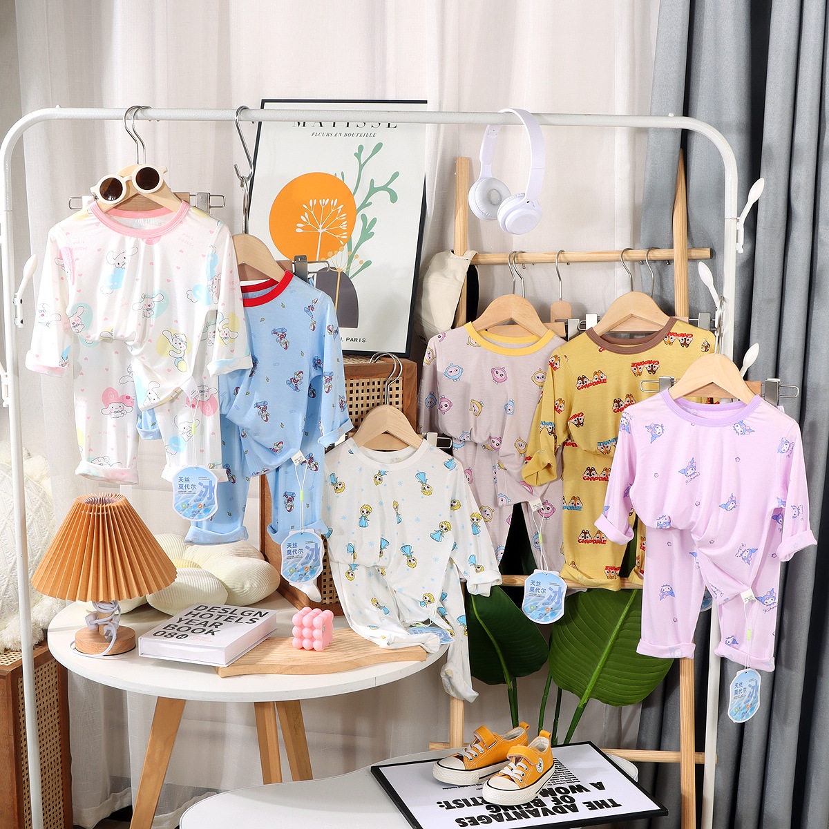 2024年夏季莫代尔睡衣儿童家居服无骨男孩女孩九分袖空调服套装,童装/婴儿装/亲子装,家居服套装,淘宝优惠券,粉丝福利购,淘宝优惠卷