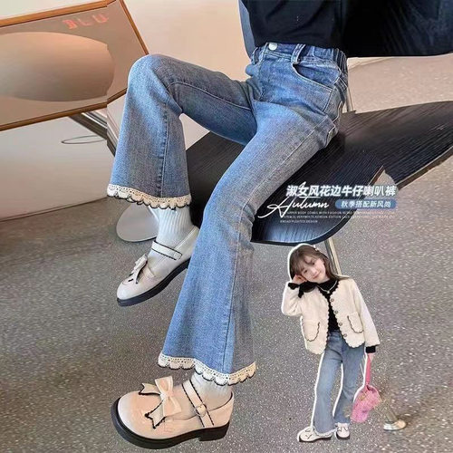 2025女童牛仔裤10岁高腰