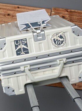 多功能行李箱水杯架拉杆箱充电铝框行李箱静音万向轮男女学生皮箱