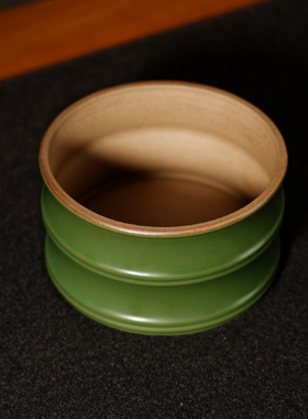 仿竹陶瓷竹节笔洗 仿古青竹大号洗笔水盂水洗书画绘画洗毛笔洗缸