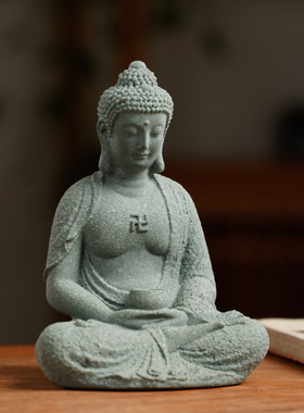 青砂造像如来佛像 创意摆件镇纸佛像文房四宝书房摆件用文房礼品