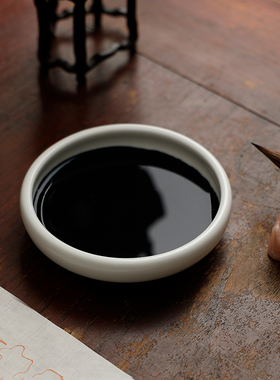 白瓷墨碟/料碟 简易清洗实用墨海盛墨颜料颜彩水彩调色用陶瓷器碟